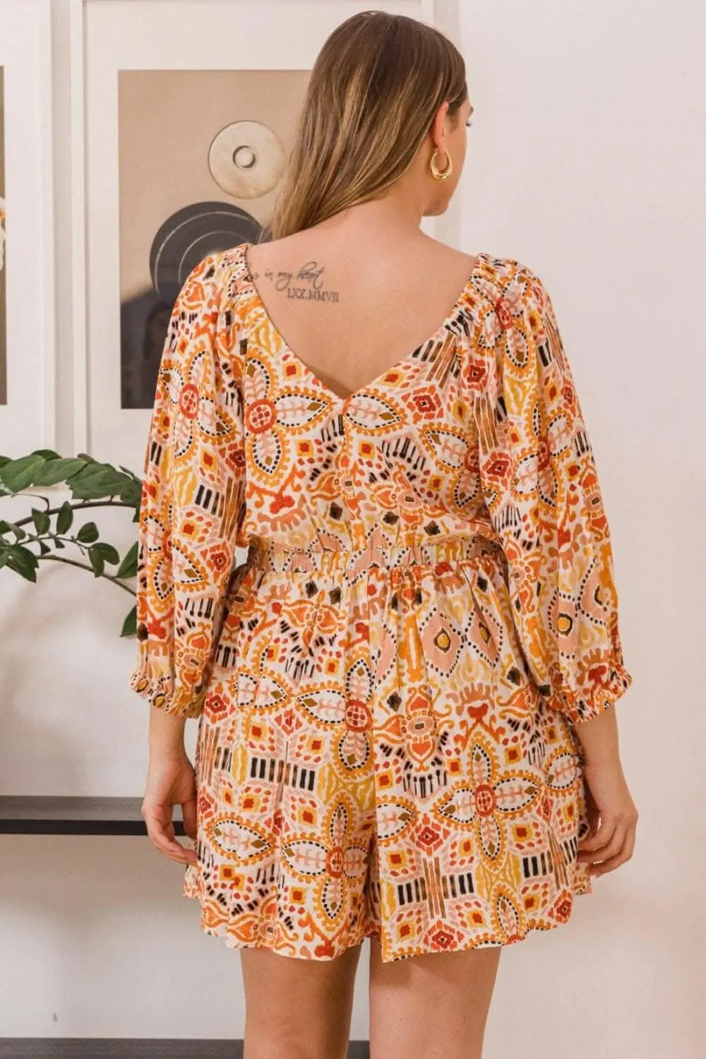 Whimsical Print Flutter Sleeve Jumpsuit with Functional Pockets - Love Salve